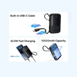 پاوربانک 22.5 وات بیسوس مدل Qpow Pro Plus ظرفیت 10000 میلی آمپر